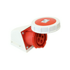 Ipari dugalj falra szerelhető 3P+E 32A 400-440V(50+60Hz) piros IP67 műanyag 3h-pozíció PCE