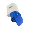 Ipari dugalj falra szerelhető 3P+N+E 32A 230V(50+60Hz) kék IP44 műanyag 9h-pozíció csavaros PCE