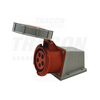 Ipari dugalj falra szerelhető 3P+N+E 32A 400V(50+60Hz) piros IP67 műanyag 6h-pozíció TRACON