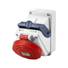 Ipari dugalj falra szerelhető 3P+N+E mechanikai reteszelés 16A IP55 400V(50+60Hz) piros IB GEWISS