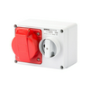 Ipari dugalj ráépíthető 3P+N+E mechanikai reteszelés 32A IP44 380-415V(50+60Hz) piros IB GEWISS