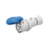 Ipari dugalj lengő 2P+E 16A 200-250V(50+60Hz) kék egyenes IP44 műanyag 6h-pozíció csavaros GW62004H GEWISS
