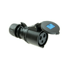 Ipari dugalj lengő 2P+E 16A 3-pólus 230V(50+60Hz) kék egyenes IP44 műanyag fekete Midnight PCE