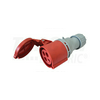 Ipari dugalj lengő 3P+E 16A 4P 400V(50+60Hz) piros egyenes IP44 műanyag 6h-pozíció TRACON