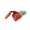 Ipari dugalj lengő 3P+N+E 16A 5P 400V(50+60Hz) piros egyenes IP44 műanyag 6h-pozíció TRACON