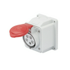 Ipari dugalj ráépíthető 3P+N+E 32A 380-415V(50+60Hz) piros IP44 műanyag IEC309HP GEWISS