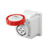 Ipari dugalj ráépíthető 3P+N+E 32A 380-415V(50+60Hz) piros IP67 műanyag IEC309HP GEWISS