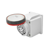 Ipari dugalj ráépíthető 3P+N+E 63A 400V(50+60Hz) piros IP67 műanyag 6h-pozíció IEC309 HP GEWISS