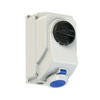Ipari dugalj tokozott 2P+E mechanikai reteszelés 16A IP67 230V(50+60Hz) kék műanyag PCE