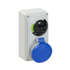 Ipari dugalj tokozott 2P+E mechanikai reteszelés 32A IP44 230V(50+60Hz) kék műanyag PCE