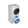 Ipari dugalj tokozott 2P+E mechanikai reteszelés 16A IP67 230V(50+60Hz) kék műanyag PCE
