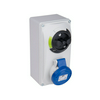 Ipari dugalj tokozott 2P+E mechanikai reteszelés 32A IP44 230V(50+60Hz) kék műanyag PCE