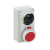 Ipari dugalj tokozott 3P+E mechanikai reteszelés 16A IP67 400V(50+60Hz) piros műanyag PCE
