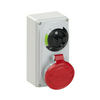 Ipari dugalj tokozott 3P+E mechanikai reteszelés 32A IP44 400V(50+60Hz) piros műanyag PCE