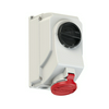 Ipari dugalj tokozott 3P+E mechanikai reteszelés 32A IP44 400V(50+60Hz) piros műanyag PCE