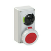 Ipari dugalj tokozott 3P+E mechanikai reteszelés 32A IP67 400V(50+60Hz) piros műanyag PCE