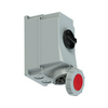 Ipari dugalj tokozott 3P+E mechanikai reteszelés 63A IP67 400V(50+60Hz) piros műanyag PCE