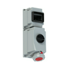 Ipari dugalj tokozott 3P+E mechanikai reteszelés 63A IP67 400V(50+60Hz) piros műanyag PCE
