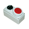 Ipari dugalj tokozott 3P+E mechanikai zár 16A IP67 4-pólus 400V(50+60Hz) piros műanyag-ház PCE