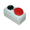 Ipari dugalj tokozott 3P+E mechanikai zár 32A IP44 4-pólus 400V(50+60Hz) piros műanyag-ház PCE