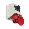Ipari dugalj tokozott 3P+N+E be-/kikapcsolóval reteszelés nélkül 16A IP44 400V(50+60Hz) piros PCE