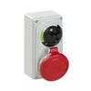 Ipari dugalj tokozott 3P+N+E mechanikai reteszelés 32A IP44 400V(50+60Hz) piros műanyag PCE