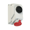 Ipari dugalj tokozott 3P+N+E mechanikai reteszelés 32A IP44 400V(50+60Hz) piros műanyag PCE