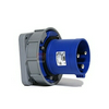 Ipari dugvilla 2P+E beépíthető 125A 3P 230V(50+60Hz) kék műanyag egyenes csavaros PCE