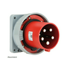 Ipari dugvilla 3P+E beépíthető 125A 4P 400V(50+60Hz) piros műanyag egyenes csavaros PCE