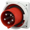 Ipari dugvilla 3P+N+E beépíthető 63A 5-pólus 400V(50+60Hz) piros műanyag egyenes MENNEKES