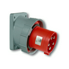 Ipari dugvilla 3P+N+E beépíthető 63A 5P 400V(50+60Hz) piros műanyag ferde csavaros PCE