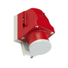 Ipari dugvilla 3P+N+E falonkívüli fázisfordító 16A 400V(50+60Hz) piros műanyag ferde csavaros PCE
