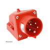 Ipari dugvilla 3P+N+E falonkívüli fázisfordító 32A 5P 400V(50+60Hz) piros műanyag ferde PCE