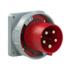 Ipari dugvilla 3P+N+E ráépíthető 125A 400V(50+60Hz) piros műanyag egyenes csavaros PCE