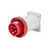 Ipari dugalj falra szerelhető 3P+N+E beépíthető 32A 5P 380-415V(50+60Hz) piros IEC309HP GEWISS