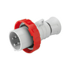 Ipari dugvilla lengő 3P+E 16A 380-415V(50+60Hz) piros IP67 műanyag csavaros IEC309HP GEWISS