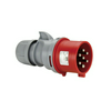 Ipari dugvilla lengő 6P+E 32A 7P 400V(50+60Hz) piros IP44 műanyag csavaros 6h-pozíció Shark PCE