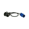 Ipari dugvilla lengő 2P+E lakókocsi adapter 16A 230V(50+60Hz) kék IP44 műanyag csavaros PCE