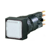 Jelzőlámpa fej 24V/AC izzóval négyzetes fehér lapos 1-lámpa fekete 16mm-átmérő Q18LF-WS/WB EATON