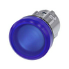 Jelzőlámpa fej fém d22 kerek kék lapos 1-lámpa króm fém-gyűrű IP67/IP69K SIRIUS ACT SIEMENS
