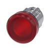 Jelzőlámpa fej fém d22 kerek piros lapos 1-lámpa króm fém-gyűrű IP67/IP69K SIRIUS ACT SIEMENS