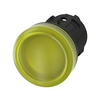 Jelzőlámpa fej műanyag d22 kerek sárga lapos 1-lámpa fekete műanyag-gyűrű SIRIUS ACT SIEMENS