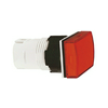Jelzőlámpa fej LED-hez téglalap piros lapos 1-lámpa fekete 16mm-átmérő IP65 Harmony XB6 Schneider