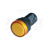 Jelzőlámpa kompakt műa. d22 1x LED sárga 230V AC/DC kerek lapos csavaros-csatlakozás TRACON