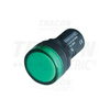 Jelzőlámpa kompakt műa. d22 1x LED zöld 12V AC/DC kerek lapos csavaros-csatlakozás TRACON