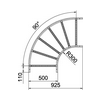 Kábellétra sarokelem vízszintes 90° 110mm-ma 500mm x acél LB 90 1150 R3 FS OBO-BETTERMANN