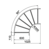 Kábellétra sarokelem vízszintes 90° 110mm-ma 600mm x acél LB 90 1160 R3 FT OBO-BETTERMANN