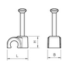 Kábelrögzítő bilincs szeggel ISO-Nagel-Clip 5--mm 2005 18 LGR OBO-BETTERMANN