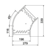 Kábeltálca 45° idom 200mm x 110mm-mag. 45° szalaghorganyzott acél RB 45 120 FS OBO-BETTERMANN
