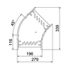 Kábeltálca 45° idom 200mm x 60mm-mag. 45° szalaghorganyzott acél RB 45 620 FS OBO-BETTERMANN